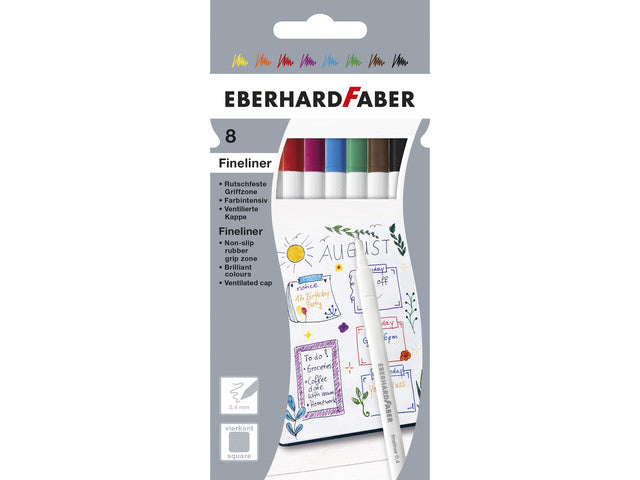 Fineliner Eberhard Faber kartonnen doos 8 stuks