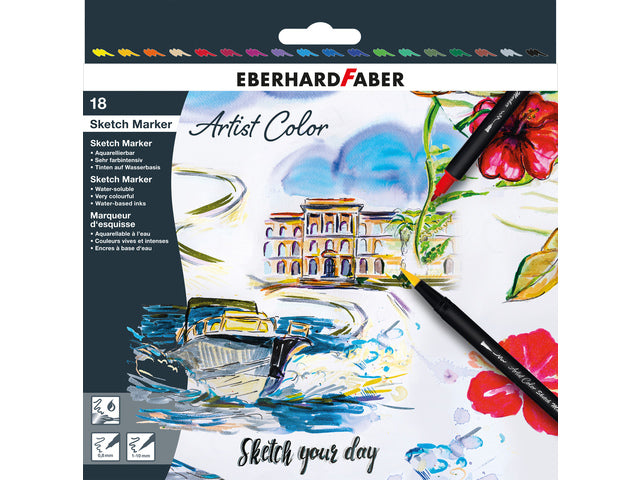 Skizzenmarker Eberhard Faber 18 Stück verschiedene Farben