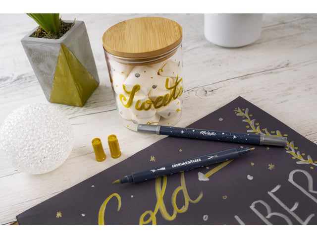Metallic Marker Eberhard Faber duo goud en zilver op blister