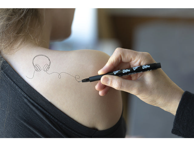 Tattoo stift Eberhard Faber 4 stuks, 4 kleuren rood, bruin, zwart en blauw