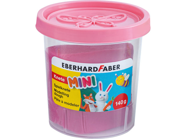 Kinderklei Eberhard Faber in beker,140gr oranje, roze, groen, paars