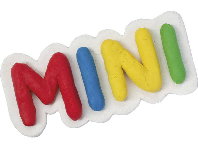 Kinderklei Eberhard Faber basisset 4 bekers á 50gr. Wit, geel, rood, en blauw met roller en spatel