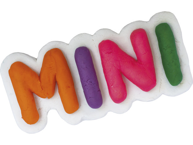 Kinderklei Eberhard Faber basisset 4bekers bekers á 50gr. Wit, oranje, groen en l.blauw met roller en spatel