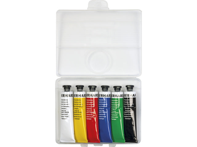 Plakkaatverf Eberhard Faber 6 kleuren tube 18 ml