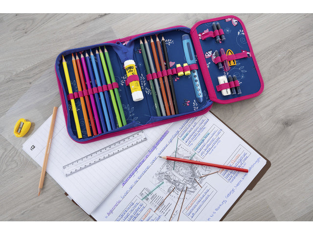 Etui Eberhard Faber gevuld 32 delig, 2 laags vlinders