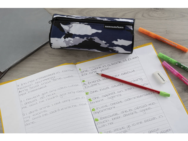 Etui leeg Eberhard Faber Jumbo Camouflage blauw/grijs