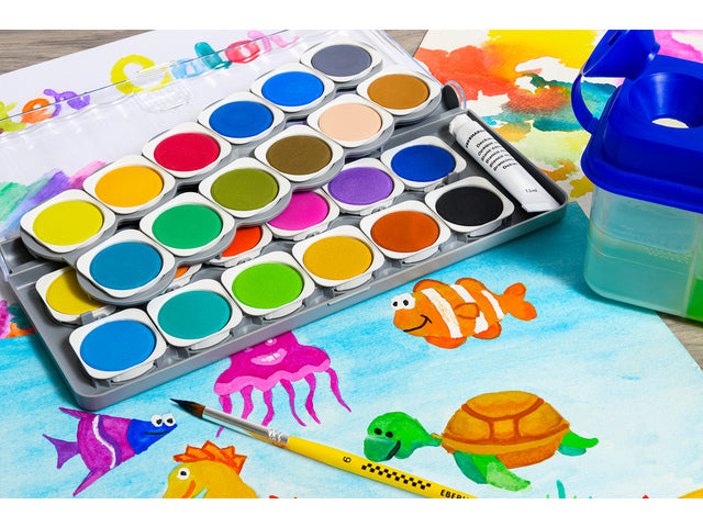 Verfdoos Eberhard Faber Winner 24 kleuren incl. mengpalet