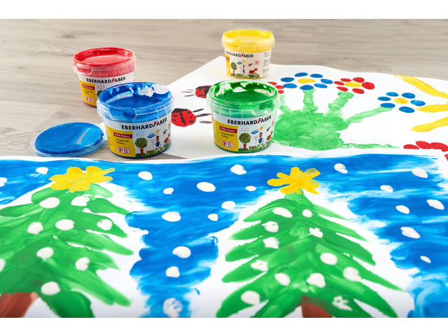 Fingerverf Eberhard Faber 100ml gelb, rot, blau, grün
