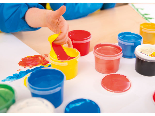 Vingerverf Eberhard Faber 100ml geel, rood, blauw, groen, wit, zwart