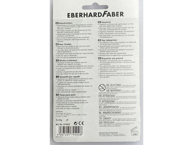 Haarkrijt Eberhard Faber Set 3 Stück – Rosa, Paar, Türkis