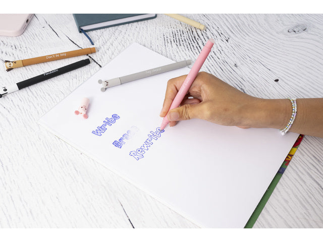 Gelpen Eberhard Faber Animal Erase-It Big schrijfkleur: blauw Tekst: Good Luck