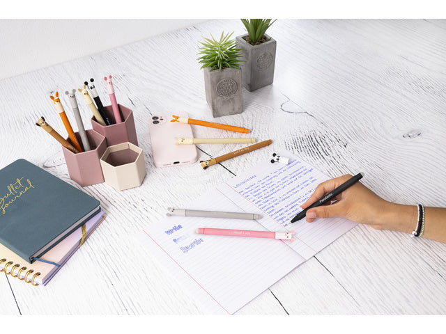 Gelpen Eberhard Faber Animal Erase-It Luiaard schrijfkleur: blauw Tekst: Wees niet lui