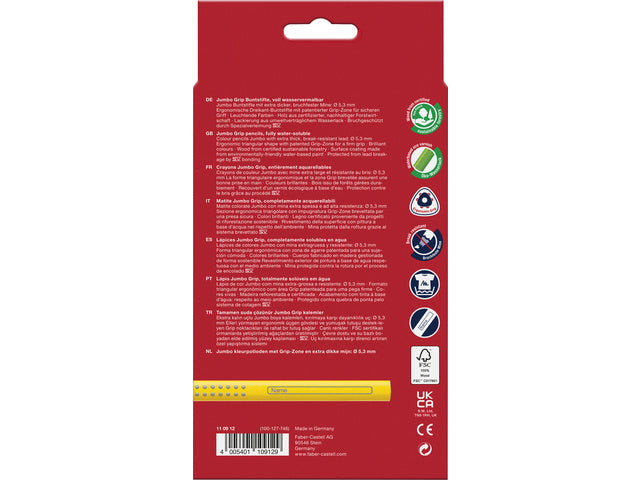 Buntes Faber-Castell Jumbo GRIP-Etui mit 12 Stück