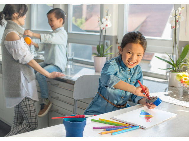 Kleurpotlood Faber-Castell Jumbo GRIP etui met 16 stuks assorti