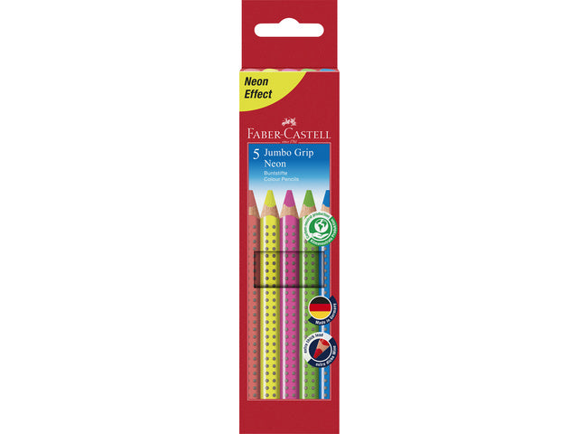 Farbenfrohes Faber-Castell Jumbo GRIP-Etui, 5 Farben