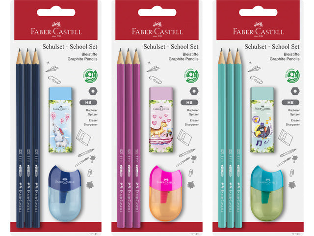 Potlood Faber-Castell 1111 HB Schulset 5 Stück im Blister