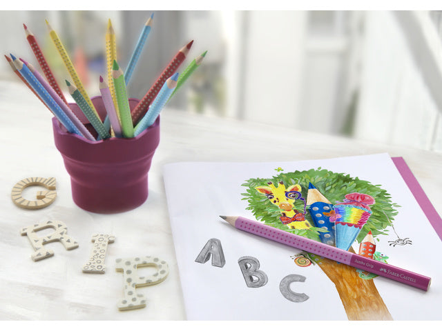 Potloodset Faber-Castell 2st. Jumbo met grip in blister.Hardheid B.