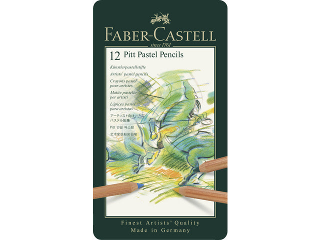 Pastelpotlood Faber-Castell Pitt metalen etui a 12 stuks