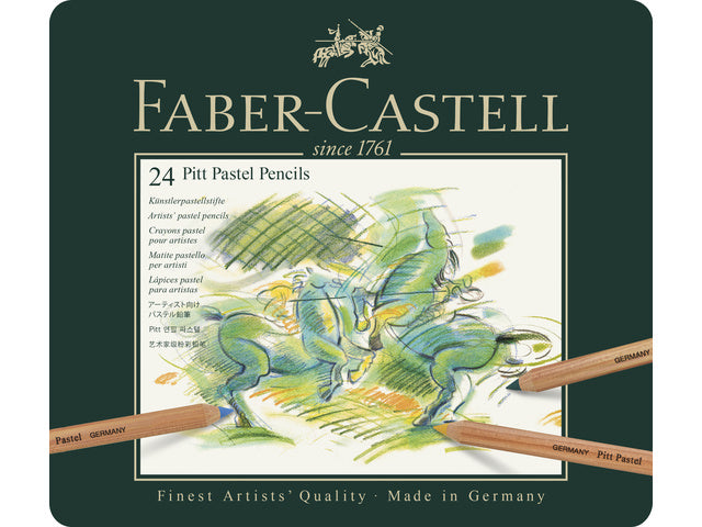 Pastelpotlood Faber-Castell Pitt metalen etui a 24 stuks