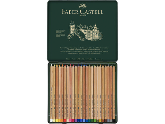 Pastellfarbenes Faber-Castell Pitt Metalletui mit 24 Stück