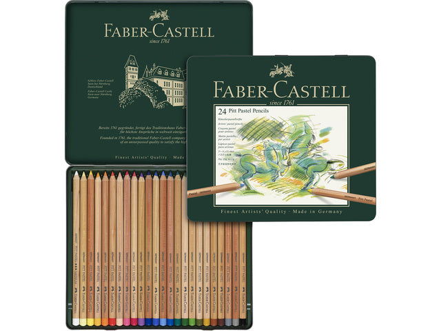 Pastelpotlood Faber-Castell Pitt metalen etui a 24 stuks