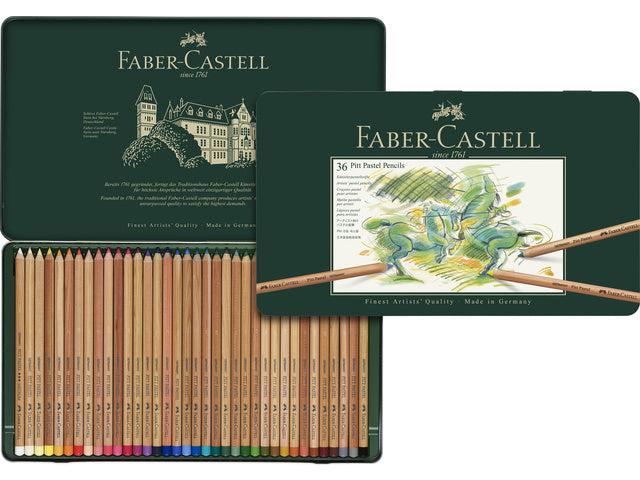 Pastelpotlood Faber-Castell Pitt metalen etui a 36 stuks