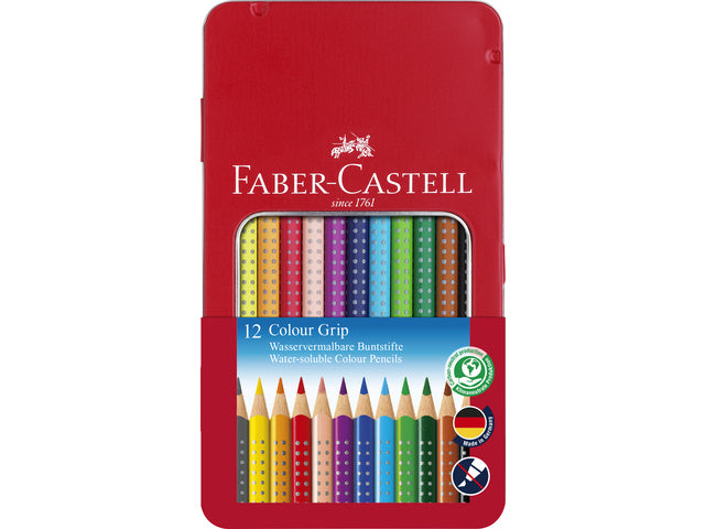 Farbenfrohes Faber-Castell Color Grip 2001 Metalletui mit 12 Stück