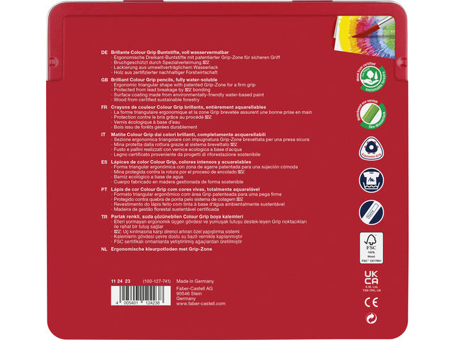 Kleurpotlood Faber-Castell Grip 2001 metalen etui a 24 stuks