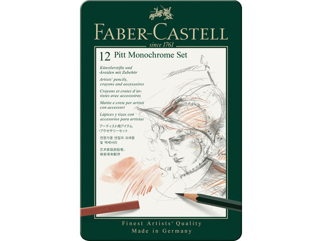 Pitt Monochrome Set Faber-Castell 12-teilig mittel