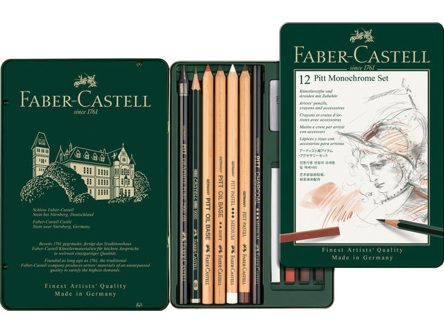 Pitt Monochrome Set Faber-Castell 12-teilig mittel