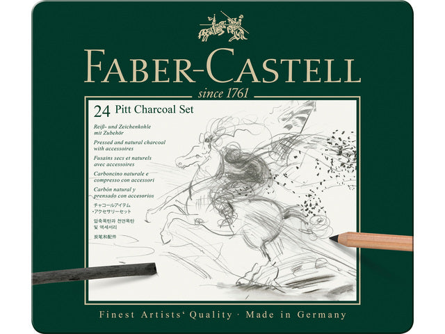 Houtskoolset Faber-Castell Pitt Monochrome 24-delig