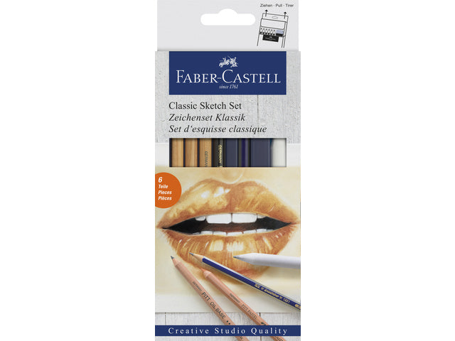 Potloodset Faber-Castell Klassik 6-delig