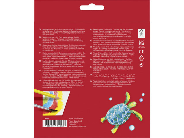 Aquarelpotlood Faber-Castell etui a 24 stuks + penseel