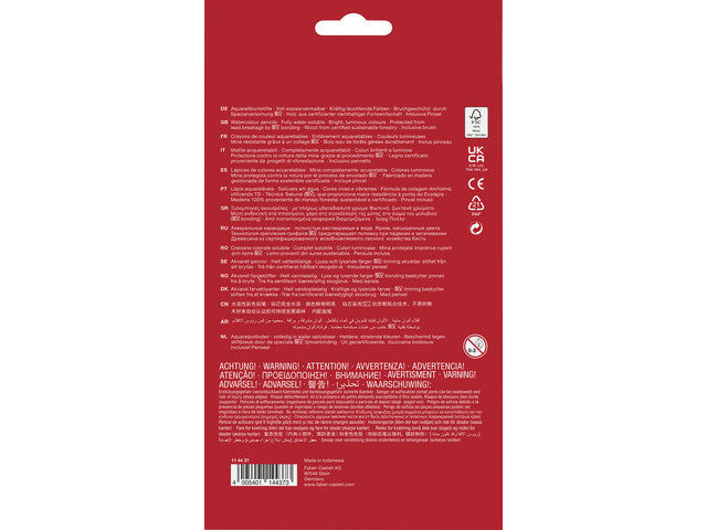 Aquarelpotlood Faber-Castell kinder etui 36 stuks met slijper en penseel