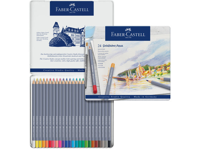 Aquarelkleurpotlood Faber-Castell Goldfaber etui 24 stuks