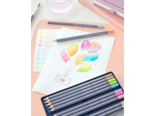 Aquarelpotlood Faber-Castell Goldfaber blik a 36st. Pastel+standaard. kleuren Creatieve Studio