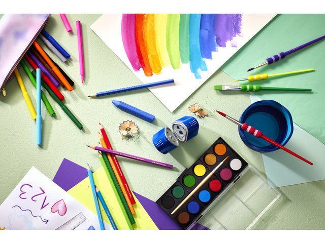 Kleurpotlood Faber-Castell Castle zeskantig metalen etui met 12 stuks