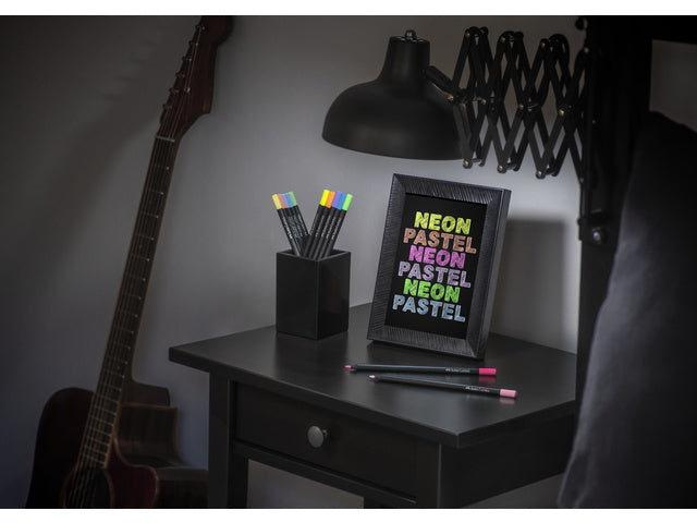 Farbpalette Faber-Castell Black Edition 12 Stück Neon+Pastell im Kartonetui