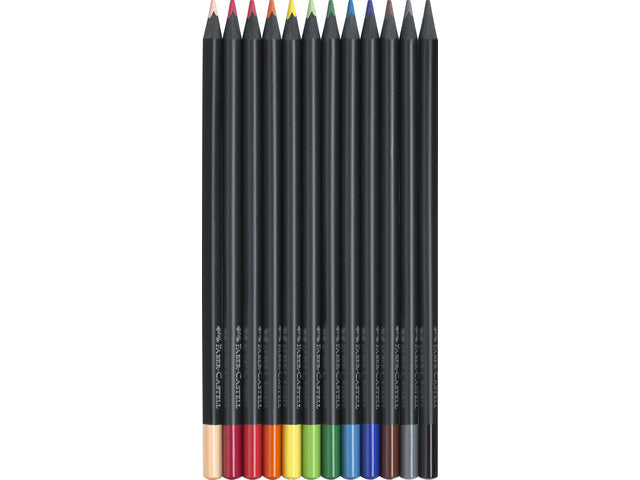 Kleurpotloden Faber-Castell Black Edition im Kartonetui mit 12 Stück