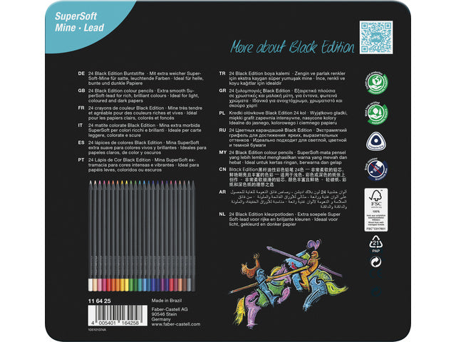 Farbenfrohes Faber-Castell Black Edition 24 Stück im Bliketui