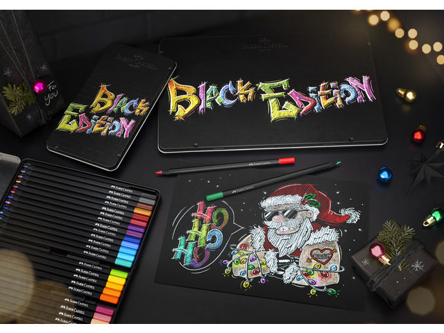 Farbenfrohes Faber-Castell Black Edition 24 Stück im Bliketui