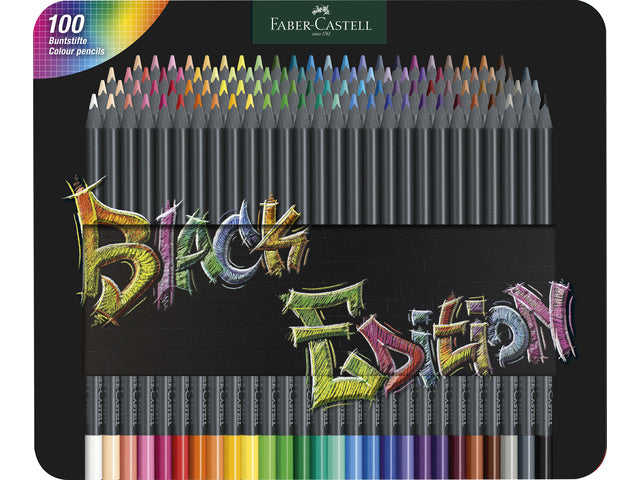 Kleurpotlood Faber-Castell Black Edition 100 stuks in bliketui