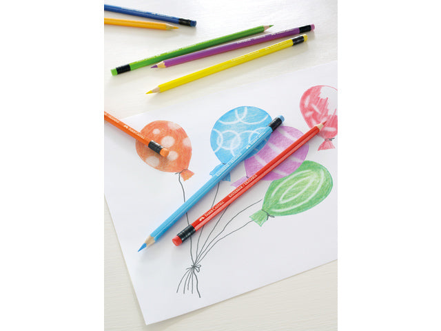 Kleurpotlood Faber-Castell uitgumbaar etui à 12 stuks