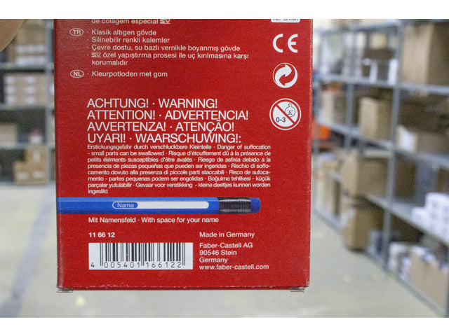 Kleurpotlood Faber-Castell uitgumbaar etui à 12 stuks