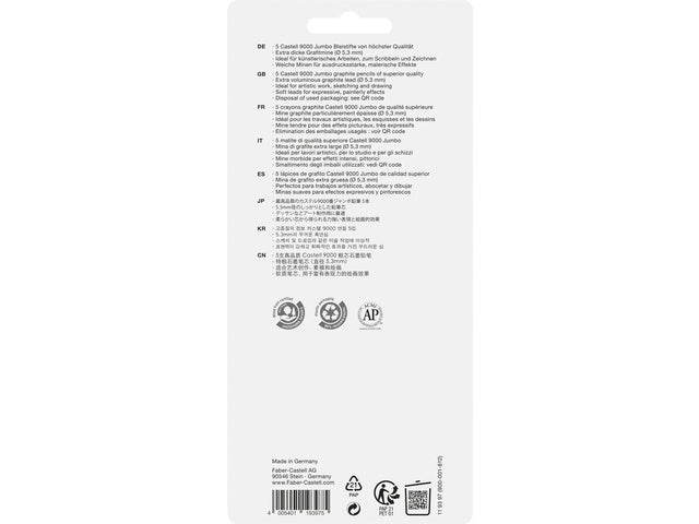 Potloodset Faber-Castell 9000 Jumbo 5 hardheden