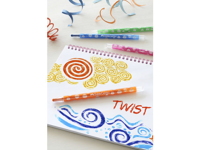 Waskrijt Faber-Castell draaibaar 12 stuks