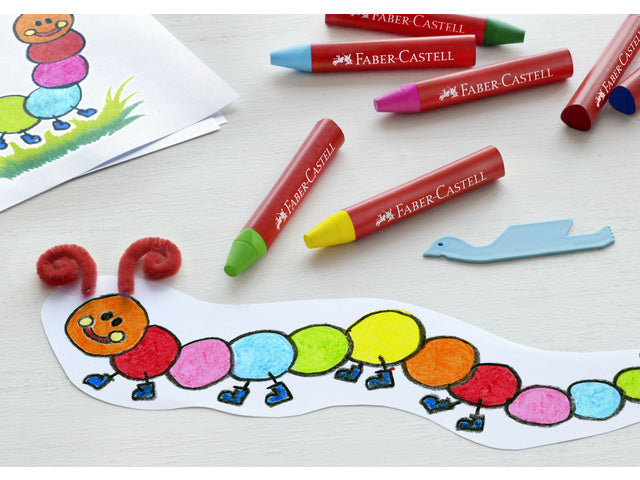 waskrijt Faber-Castell Jumbo etui à 12 stuks