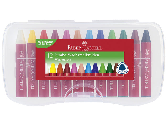 waskrijt Faber-Castell Jumbo etui à 12 stuks