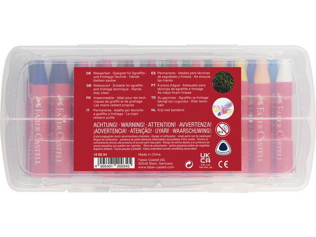 Waskrijt Faber-Castell Jumbo in opbergbox á 24 stuks