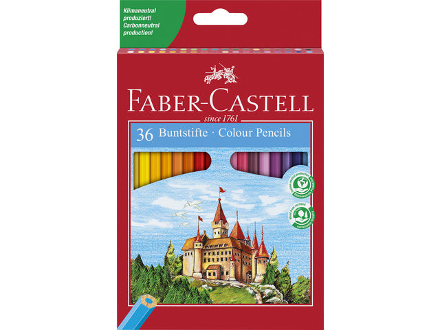 Kleurpotlood Faber-Castell Castle zeskantig karton etui met 36 stuks